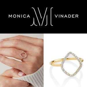 MONICA VINADER Riva Gold & Diamond Ring